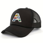 Adjustable Construction Vehicle Printed Trucker Hat for Kids