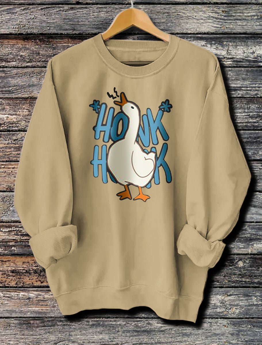 Women's Funny Honk Honk Printed Long Sleeve Hoodie