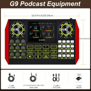 5‑Channel DJ Mixer with 48V Phantom Power, USB MP3 Stereo Interface for Live Studio, Recording, Party and KTV