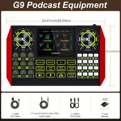 5‑Channel DJ Mixer with 48V Phantom Power, USB MP3 Stereo Interface for Live Studio, Recording, Party and KTV