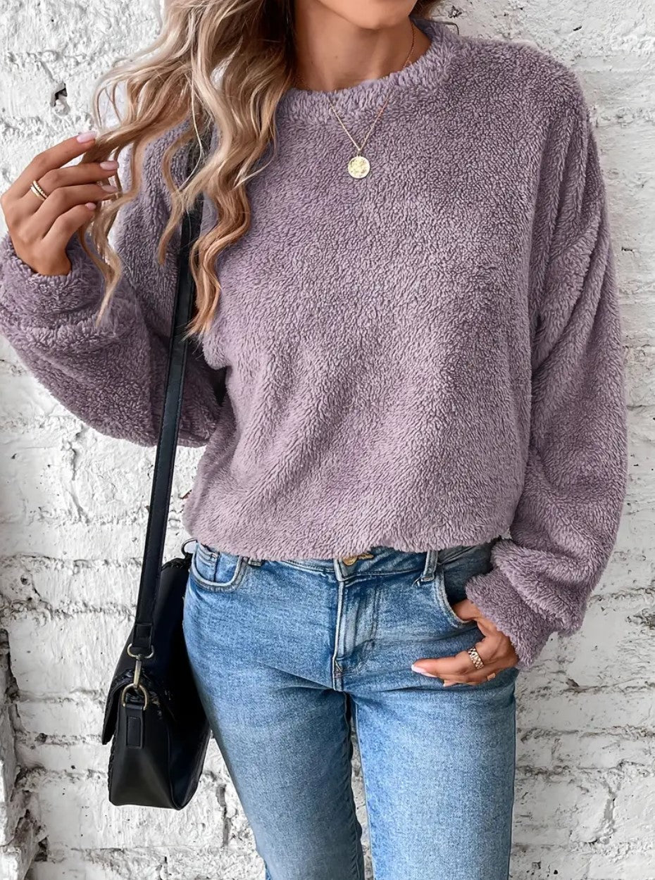 Cozy Double-Sided Fleece Casual Sweatshirt for Women