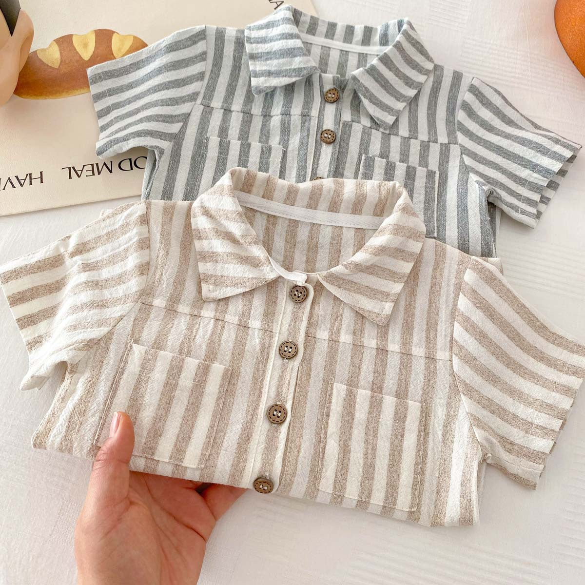 Summer Baby Thin Short-sleeved Casual Jumpsuit