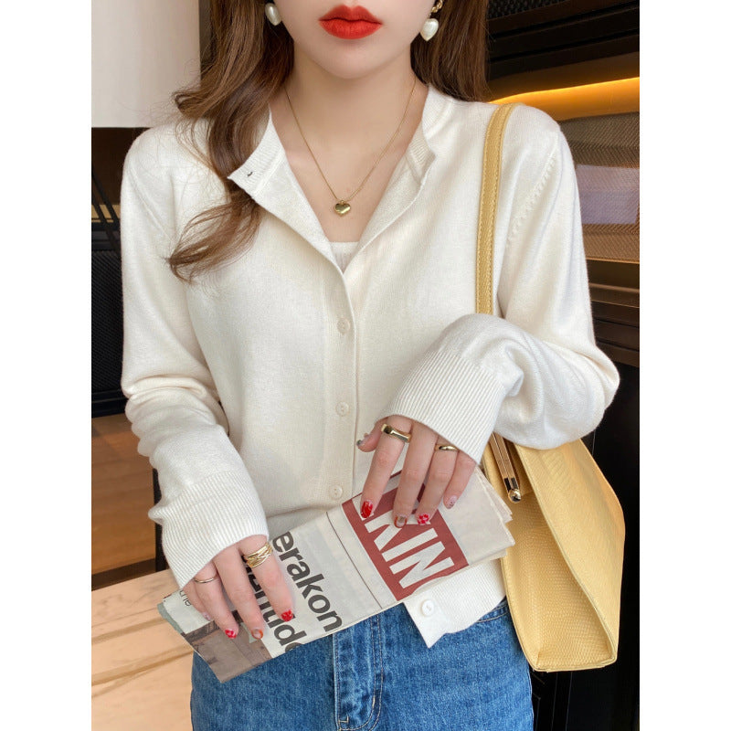 Loose Soft and Cozy Inner-layer Base Shirt Thin Springautumn Sweater Jacket