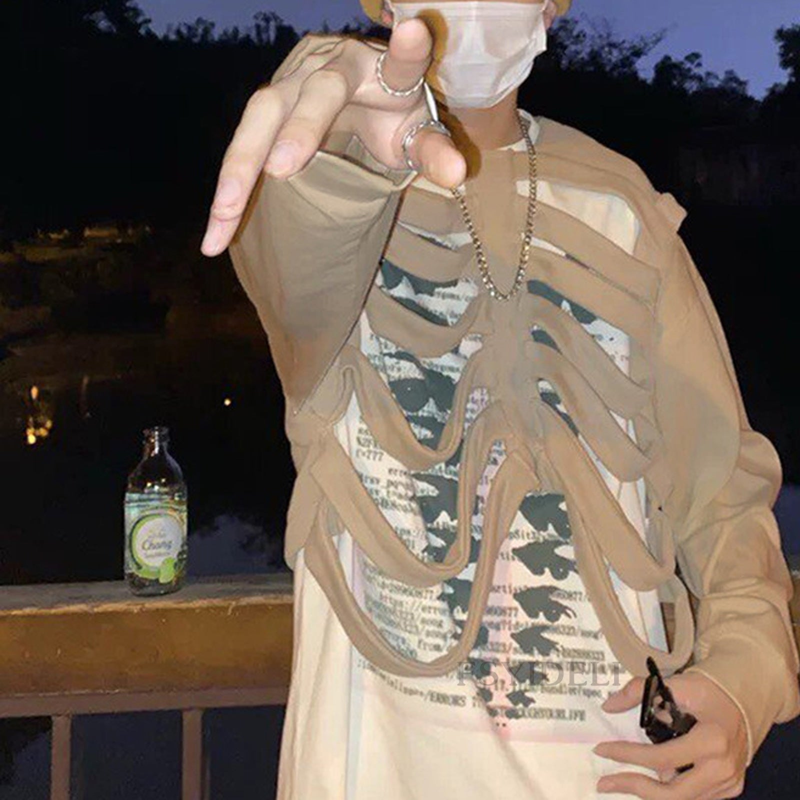Trendy Skull Print Hooded Sweatshirt & Streetwear Pullover