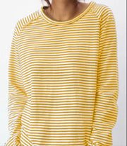 Cozy Striped Raglan Long Sleeve Pullover Sweater