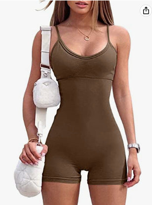 Summer Suspender One-Piece Romper Shorts