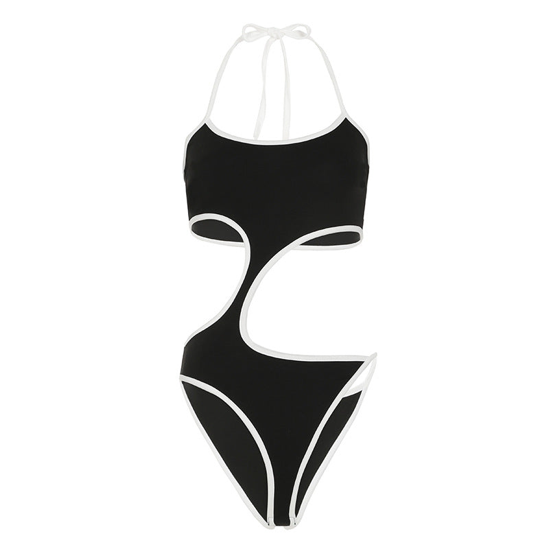 European And American Style Swimsuit Jumpsuit Design Sense Hollow-out Midriff Tube Top