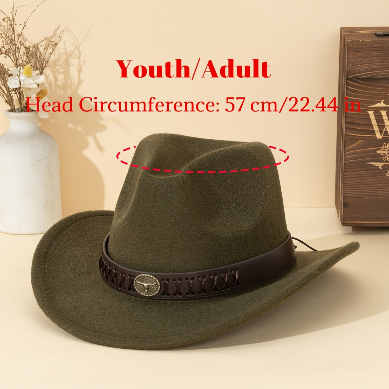 Retro Felt Hat with Brown Accents – Multi-Size Parent-Child Wear