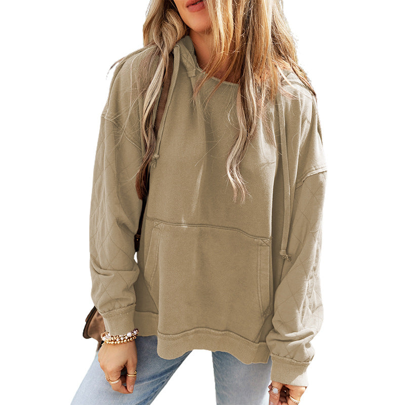 Casual Solid Color Long Sleeve Loose Women's Pullover Sweatshirt