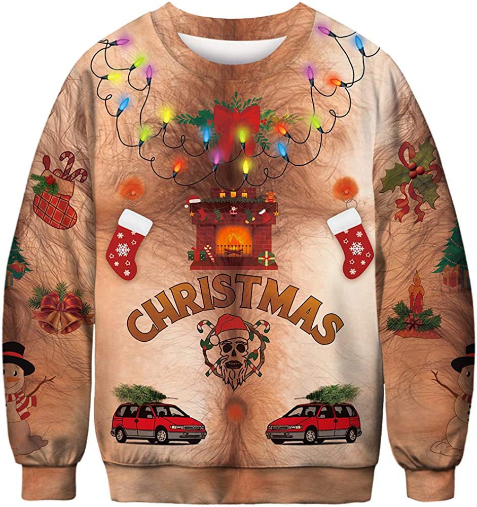 Unisex Halloween Digital Print Crewneck Sweater