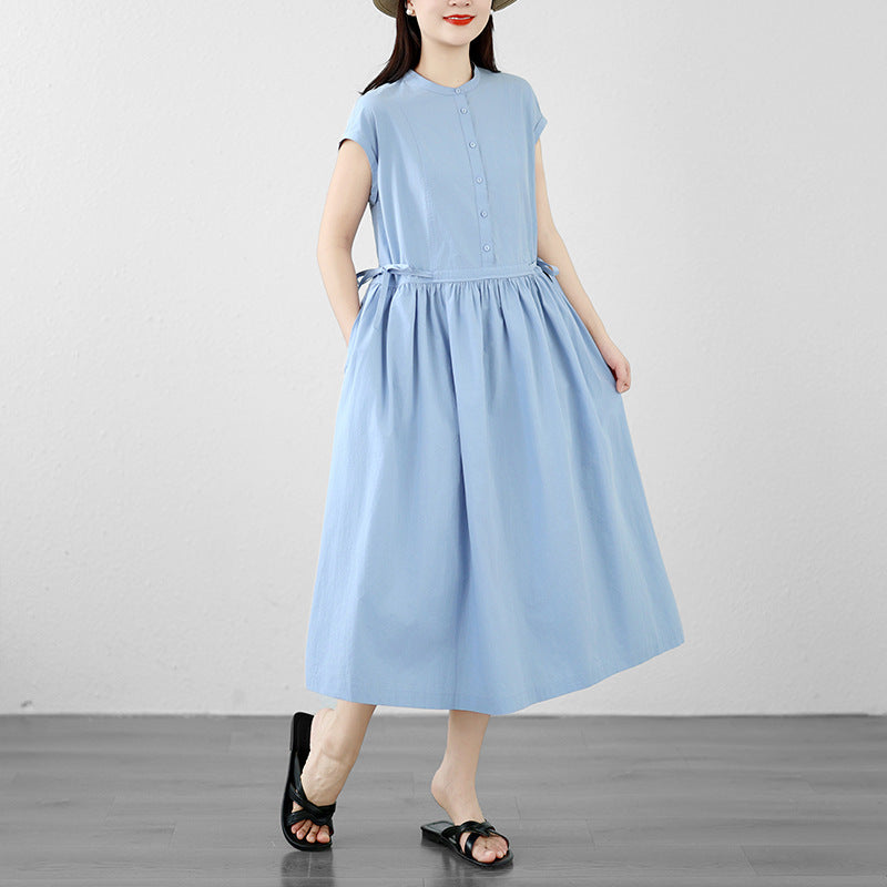 Summer Short-sleeved Long Skirt Mid-length