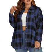 European And American Style Spring Autumn Casual Button-down Flannel Plaid Long-sleeve