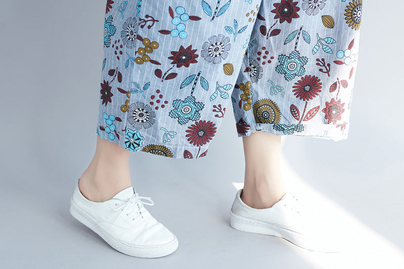 Vintage Washed Japanese Suspender Pants for Women