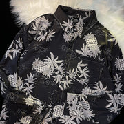 Men's Retro Hong Kong Style Printed Long Sleeve Shirt