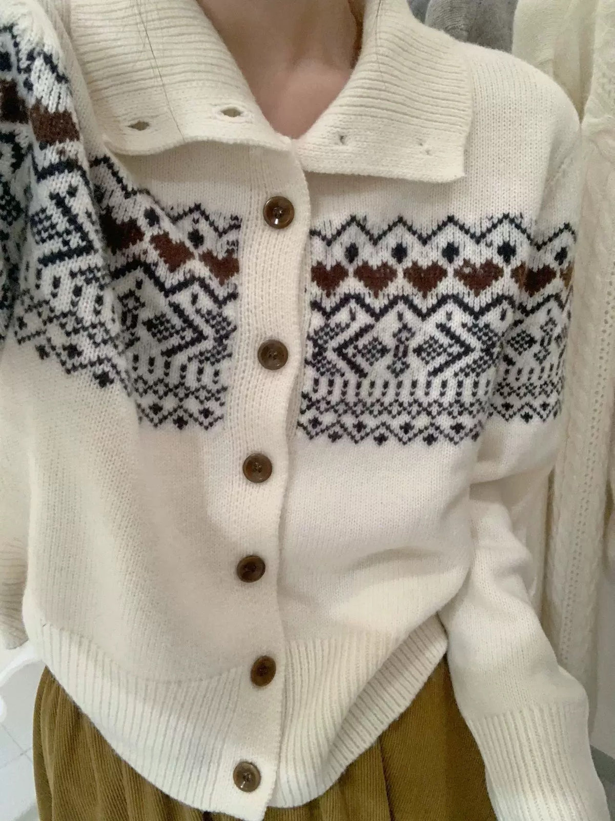 Fair Isle Knitted Long-sleeve Sweater