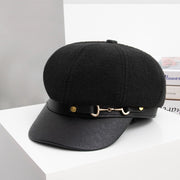 Leather Octagonal Sun Hat for Women