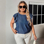 Flirty Ruffled Hem T‑shirt – Effortless Office Chic
