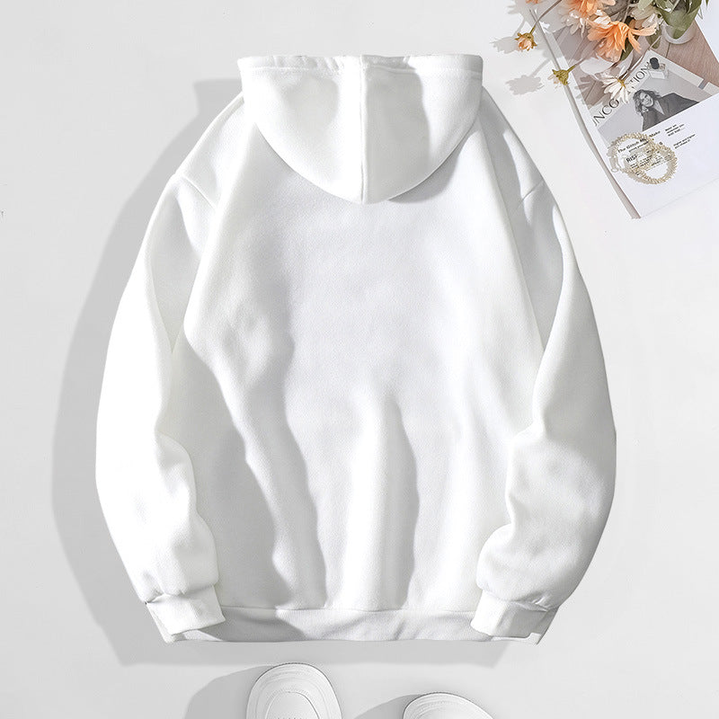 Cozy Fleece Letter Print Casual Hoodie for Women