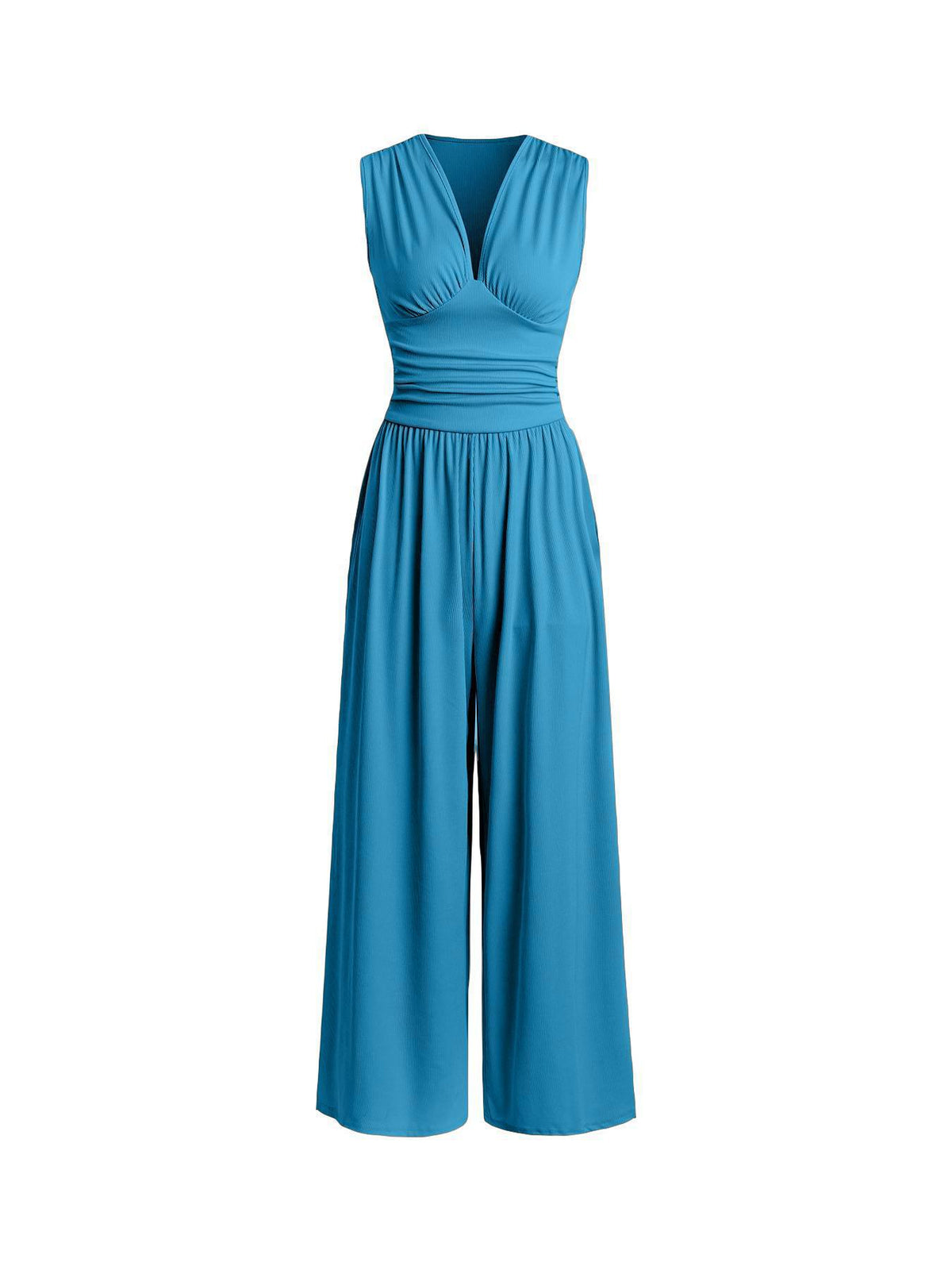 Women's Sleeveless Loose Wide-Leg Knitted Jumpsuit