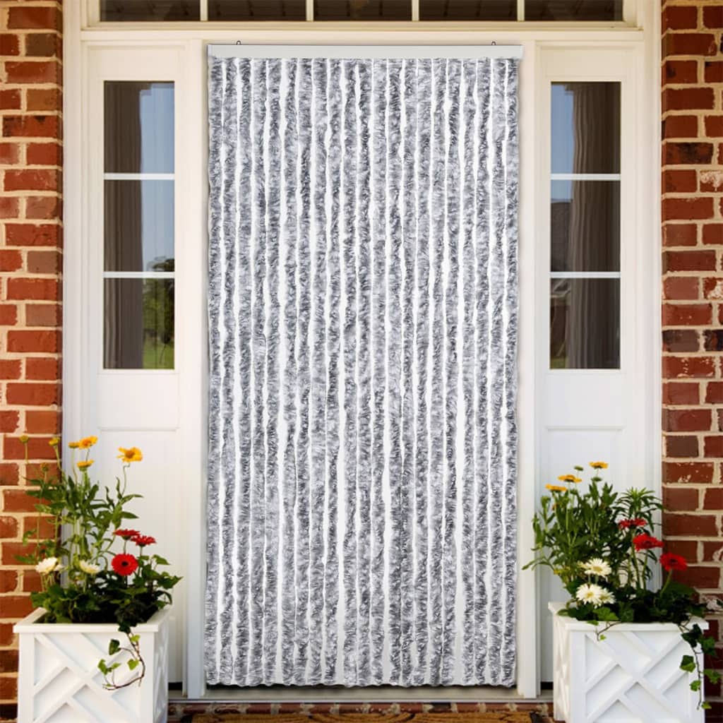 Insect Screen Curtain and Light Brown Chenille Insect Screen Curtain and