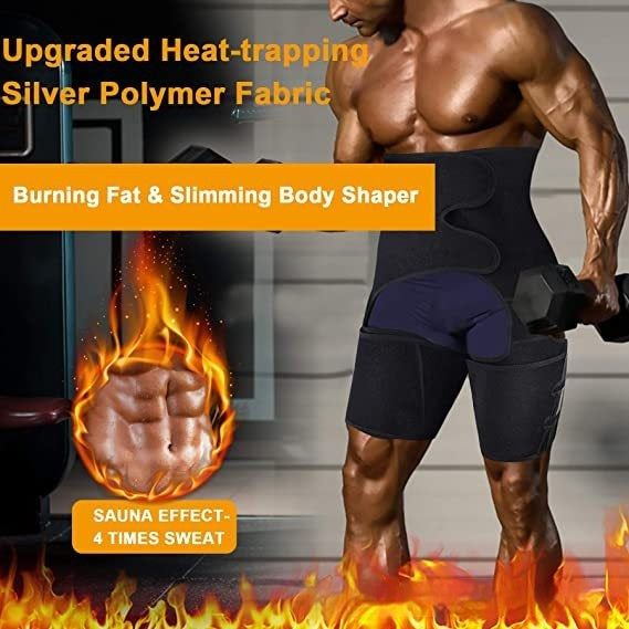 3-in-1 Sweat Waist and Thigh Trimmer Belt