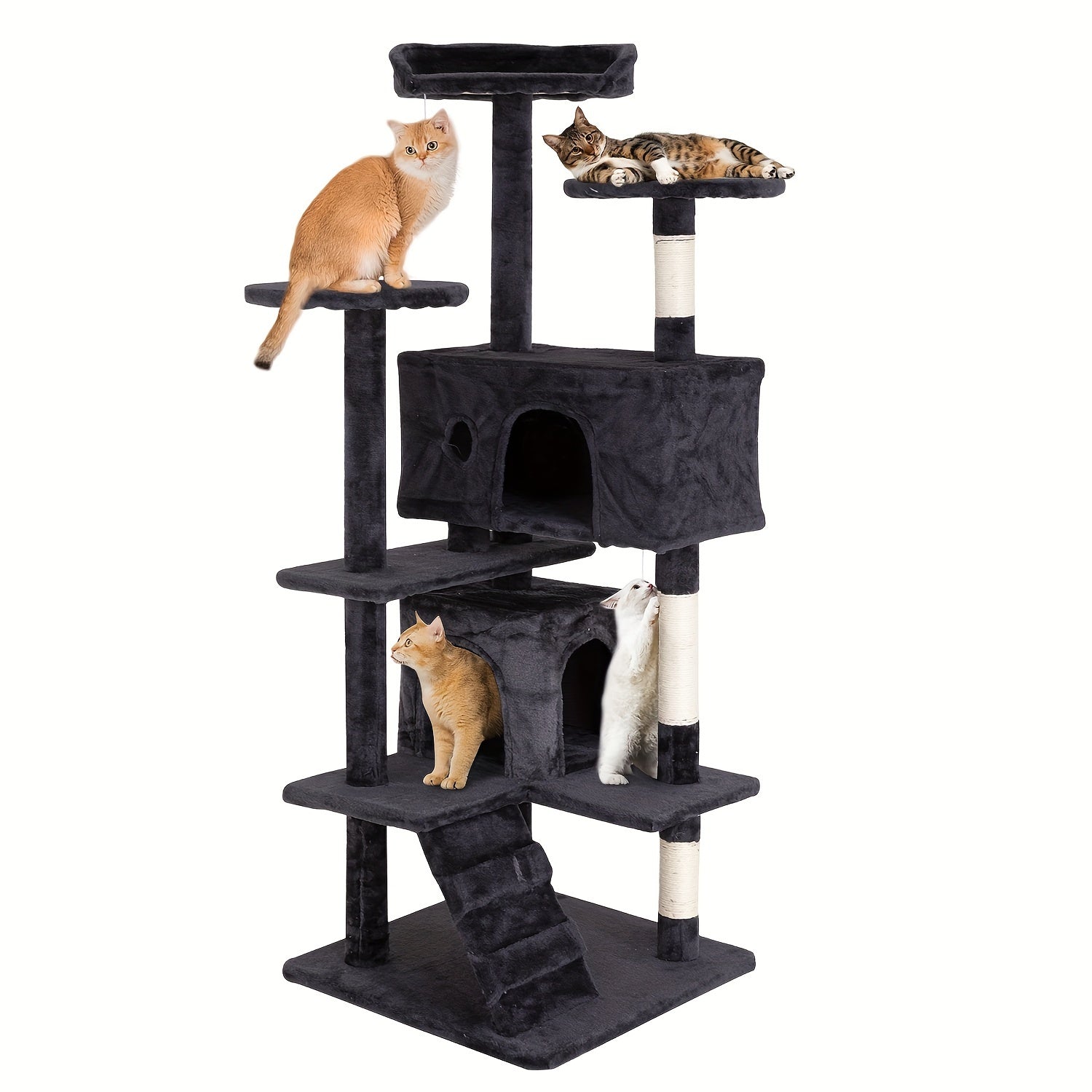 70/54 Cat Tree, Large Cat Tower Beautiful Perfect Gift For Cats, Multi-level Furniture Activity Center With Scratching Post Stand House Apartment Fun Toy Kitten Pet Playhouse, Easy To Assemble, Gift