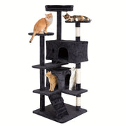 70/54 Cat Tree, Large Cat Tower Beautiful Perfect Gift For Cats, Multi-level Furniture Activity Center With Scratching Post Stand House Apartment Fun Toy Kitten Pet Playhouse, Easy To Assemble, Gift