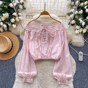 Stylish Cleverly Designed Off-Shoulder Long-Sleeve Shirt For Women