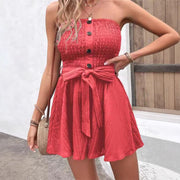 Sexy Casual Solid Tube Top Jumpsuit for Women