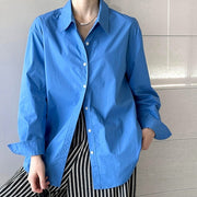 Women's Lapel-Neck Loose Casual Long-Sleeve Shirt