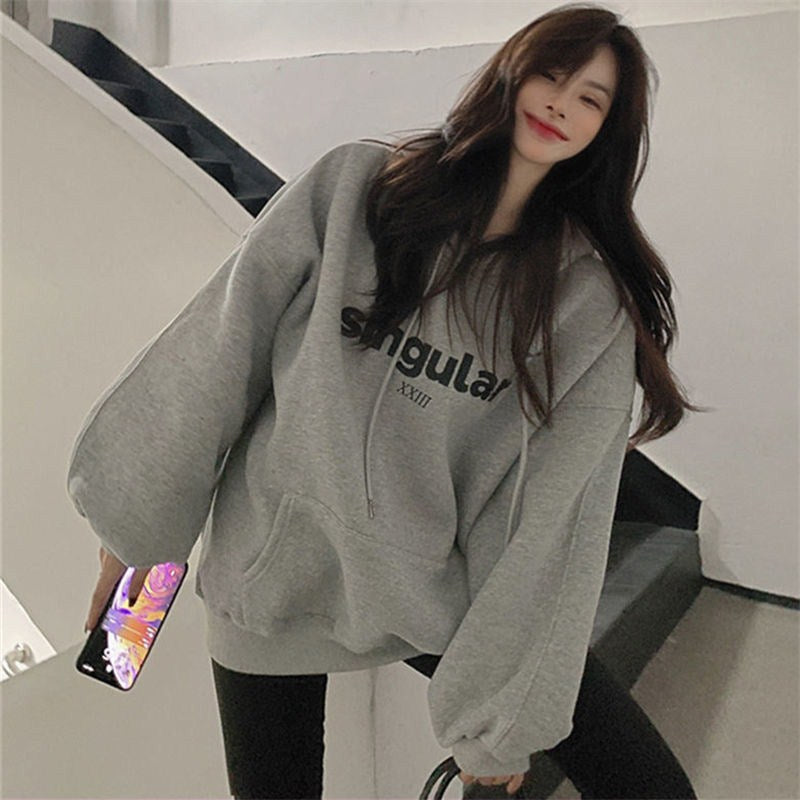 Women's Cozy Loose Fit Hooded Sweatshirt Coat