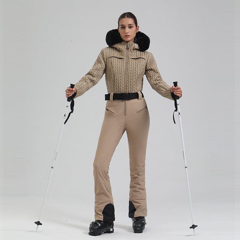 Women's Waterproof Windproof One-Piece Ski Suit