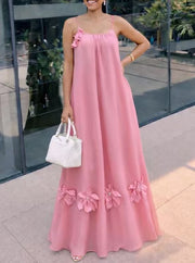 Floral Strap Long Dress Sweet Summer Boho Maxi