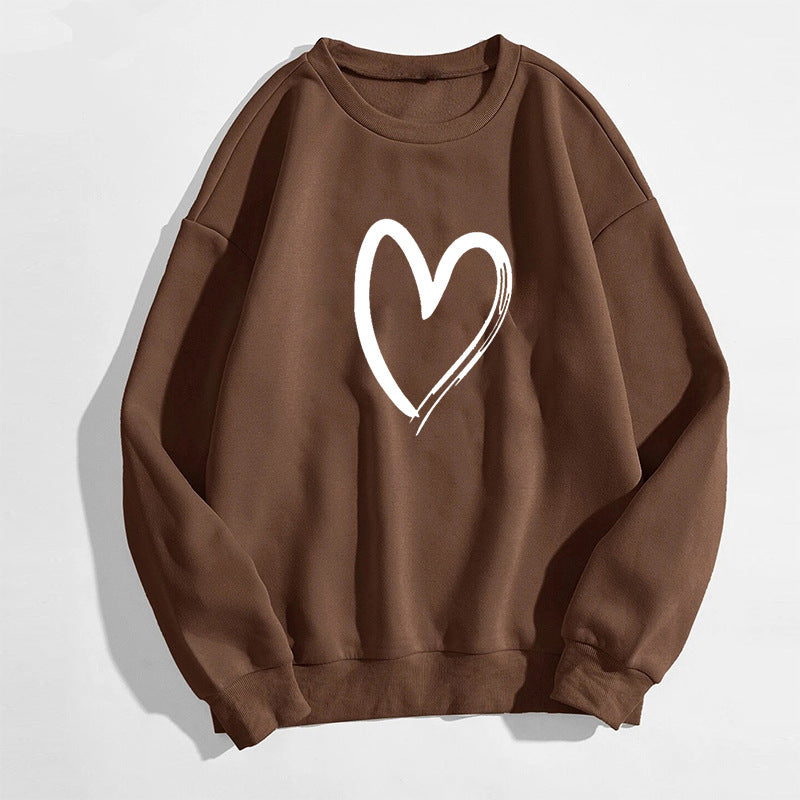 Women's Trendy Printed Heart Pullover Sweater