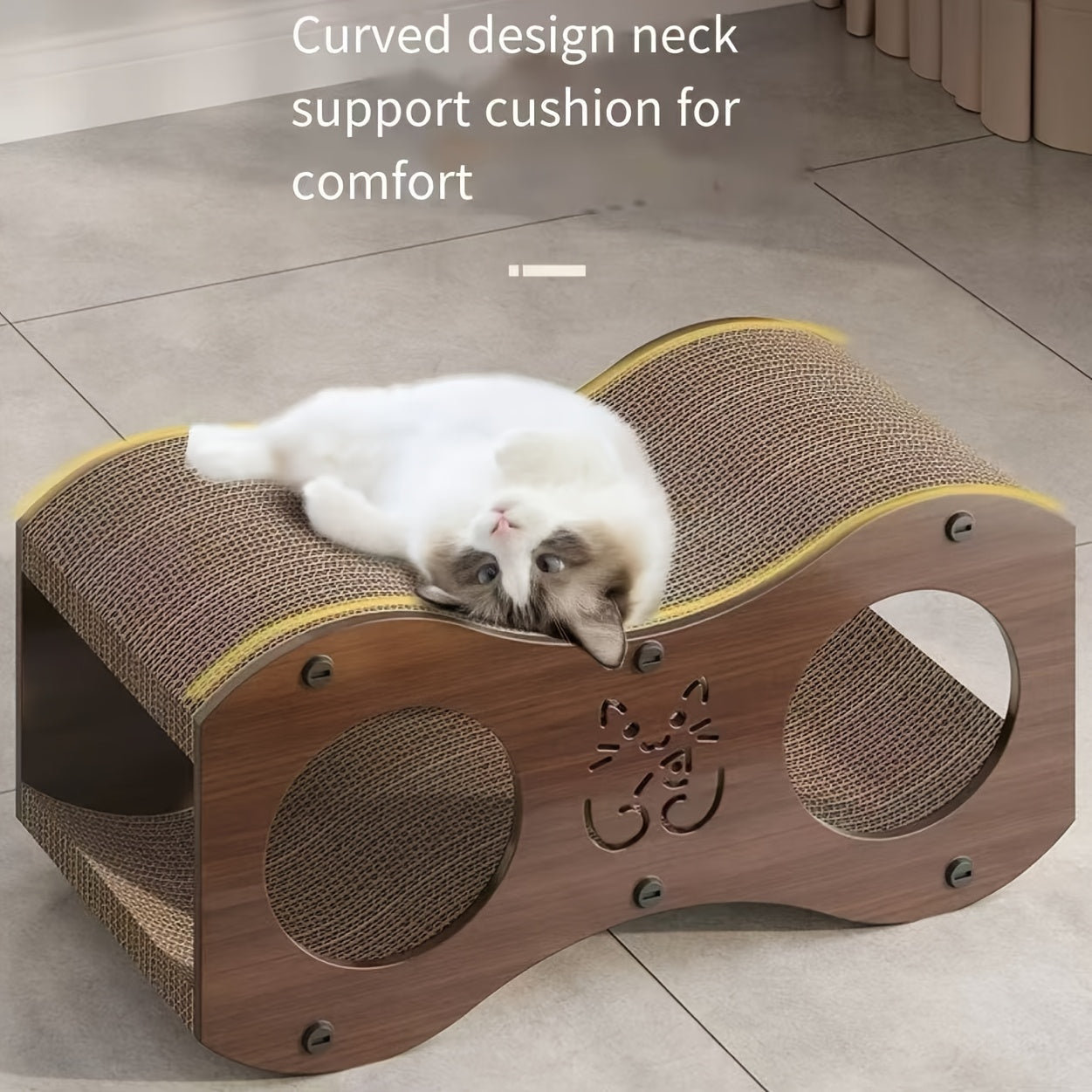 Extra-large All-in-one Corrugated Paper Cat Tunnel Maze & Scratching Board: Enclosed Play Channel, Nest, And Toy For Year-round Fun & Scratching Relief -universal Fit For All Cats