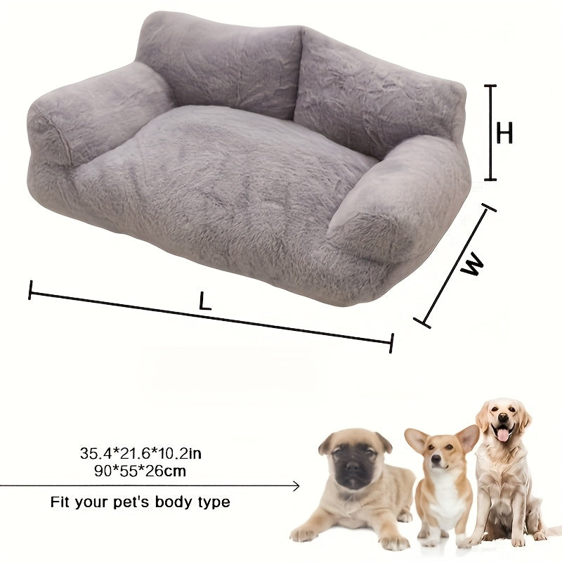 Extra Large All-season Warm Dog Bed & Cat Bed - Thickened Plush Pet Sofa Bed With Soft Cushioned Surface, Spacious Indoor Dog Cage Mat For Large Breeds, Cozy Durable Pet Bed For Dogs And Cats,