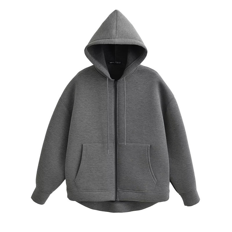 Oversized Zip-Up Winter Streetwear Hoodie with Pockets