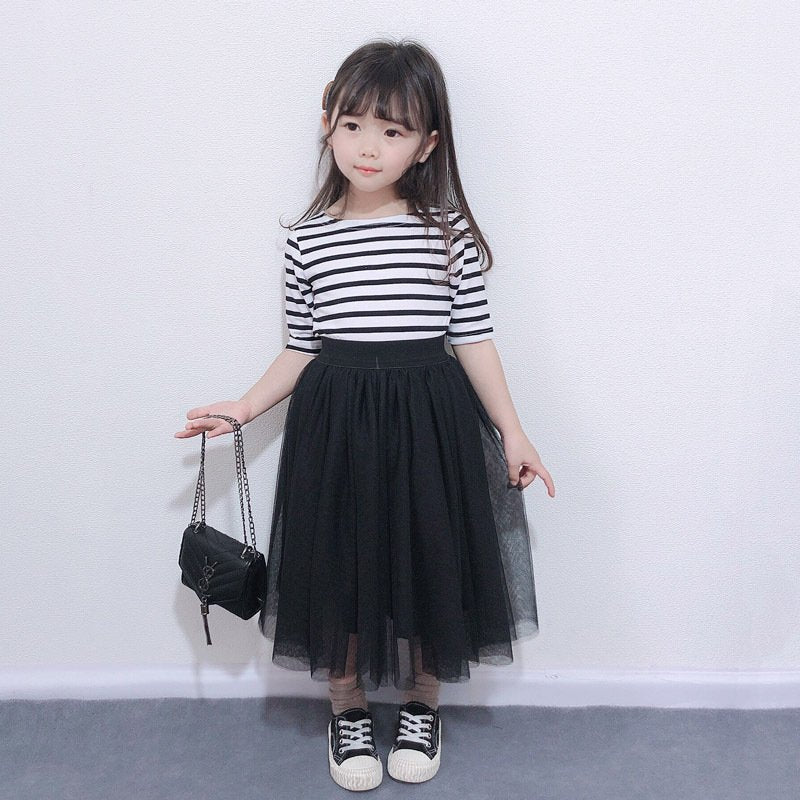 Kids' Striped Dress Set - 2-Piece Cotton Outfit