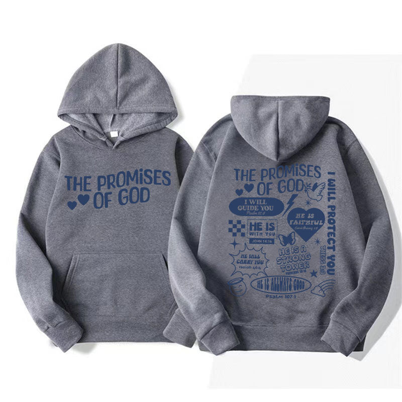 Unisex Solid Color Casual Loose Hooded Sweatshirt