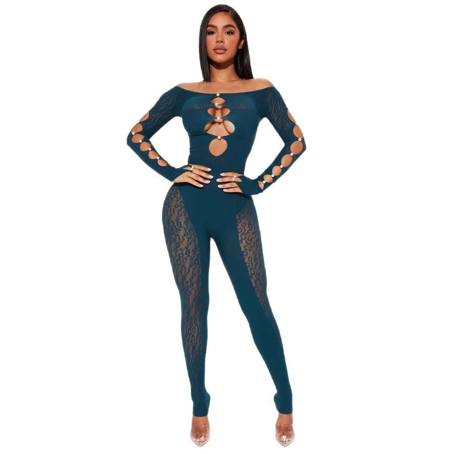 Plus-Size Leopard Print Off-Shoulder Yoga Jumpsuit