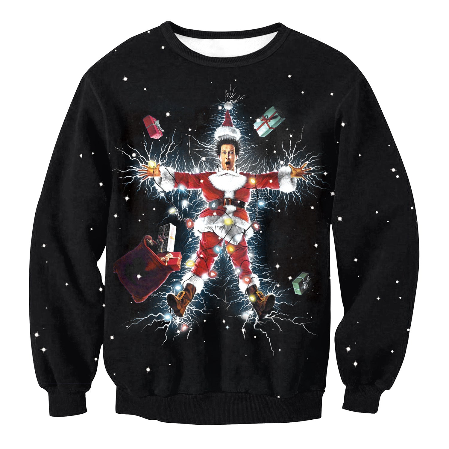 Festive Santa Elk Christmas Sweatshirt for Women