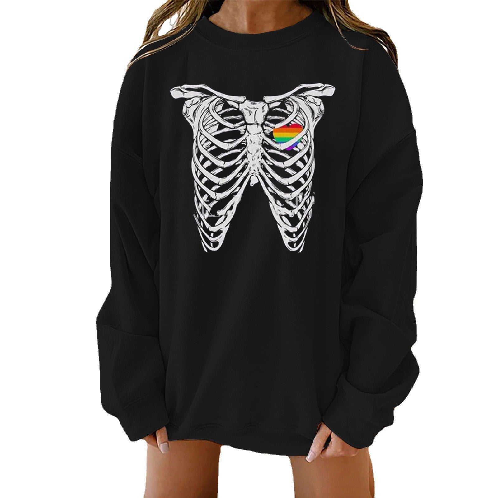 Halloween Graphic Loose Fit Crewneck Sweatshirt