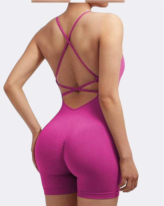 Women's Seamless One-Piece Yoga Romper for Fitness