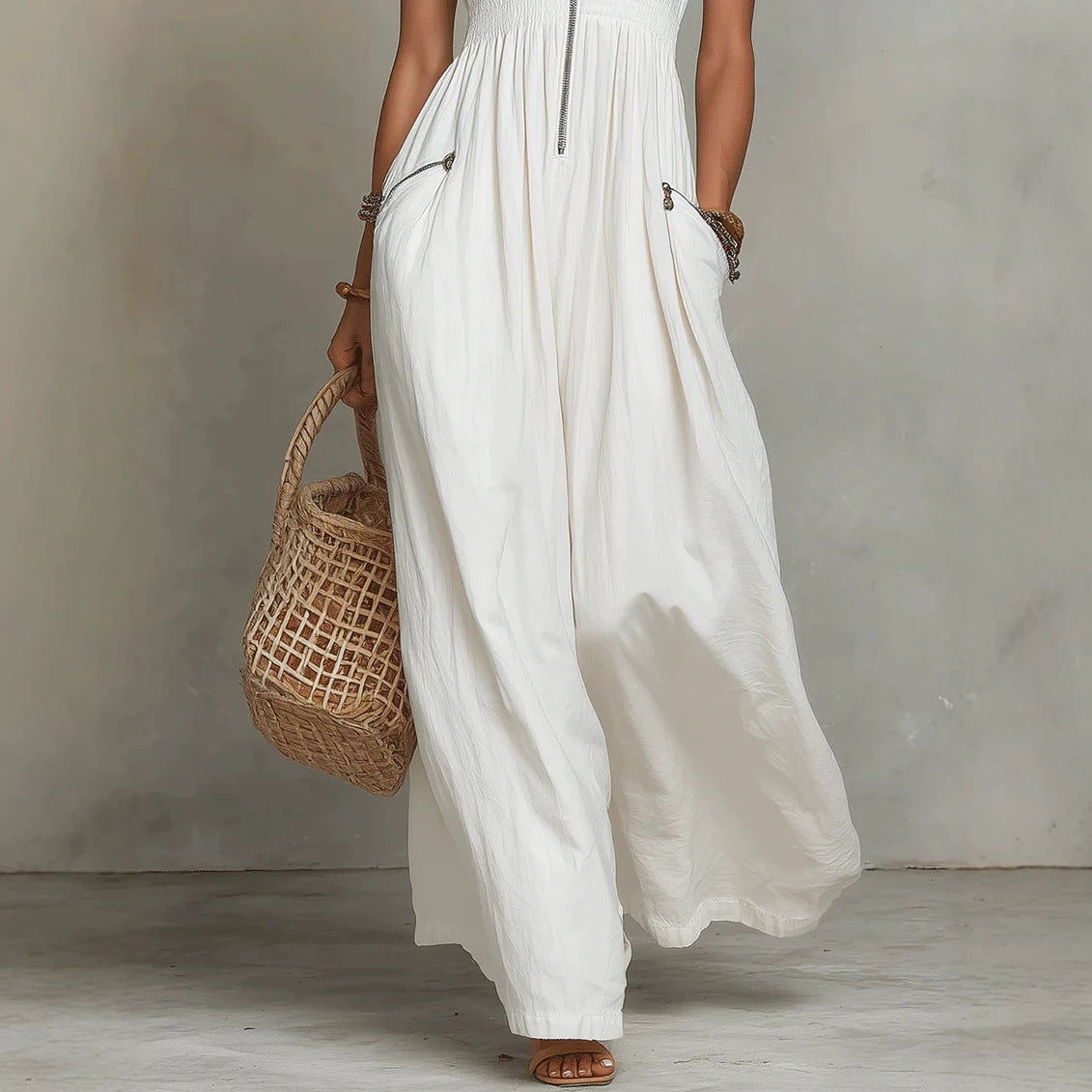 V-neck Bohemian-style Long Vacation Dress