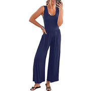 Women's Loose-Fitting Sleeveless Stretch Jumpsuit