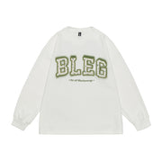 Chic Floral Letter Embroidered Crew Neck Sweatshirt