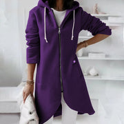 Women's Cozy Zip-Up Hooded Sweatshirt with Pockets