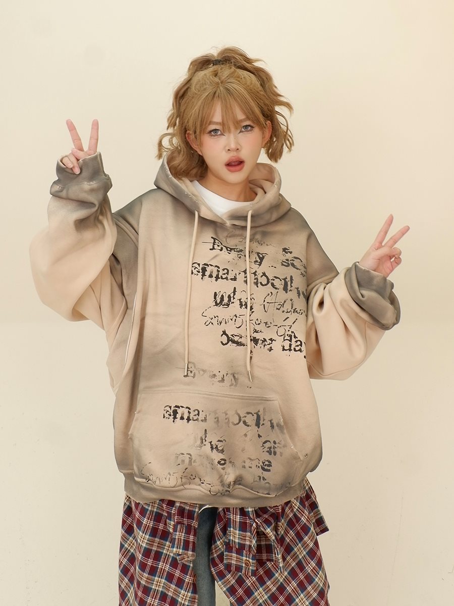 Women's Layered Hooded Chenille Sweater Loose Pullover