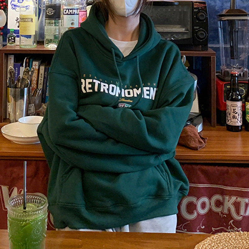 Women's Velvet Padded Hooded Sweatshirt