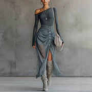 Women's Fashion Casual Skirt Shoulder Suit